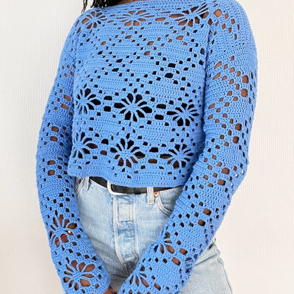 Top Floral a Ganchillo