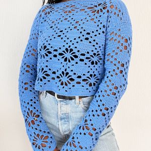 Top Floral a Ganchillo