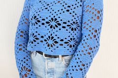 Top crop flor tejido a crochet o ganchillo paso a 